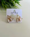 Gold Plated Triangle Stud Earrings For Women & Girls